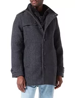 Płaszcze męskie - TOM TAILOR Męskie Płaszcz wełniany z kurtką wewnętrzną 1033645, 28011 - Tarmac Grey Wool Structure, XL - miniaturka - grafika 1