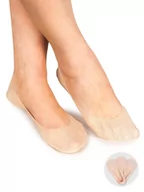 Skarpetki damskie - Skarpety stopki damskie niskie laserowe beżowe 3PAK 36-41 - miniaturka - grafika 1