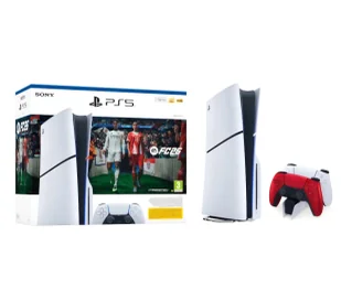 Sony PlayStation 5 Slim E Chassis PS5 1TB z napędem EA SPORTS FC 26+Dodatkowy Pad Wulkaniczna czerwień+Stacja Ładowania - Konsole Playstation - miniaturka - grafika 1