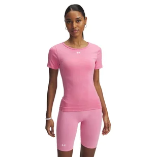 Damska koszulka treningowa Under Armour Vanish Seamless Washed SS - różowa - Koszulki i topy damskie - miniaturka - grafika 1