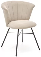 Krzesła - Krzesło tapicerowane beżowe K459 na czarnym stelażu - miniaturka - grafika 1