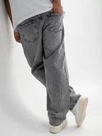 Spodnie męskie - SZEROKIE SPODNIE JEANSOWE BAGGY MĘSKIE Szare Lucky Dice POLSKA MARKA XXL - miniaturka - grafika 1