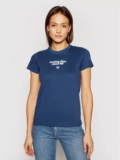 Koszulki i topy damskie - Lee T-Shirt Crew Neck L44OYGLR Granatowy Regular Fit - grafika 1