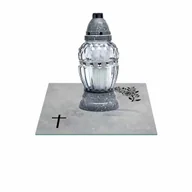 Lampiony i znicze - SZKLANA PODSTAWKA POD ZNICZE Z DEDYKACJĄ 40x40cm 497h - miniaturka - grafika 1