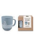 Kubki - ppd Kubek "Pure Sailing" w kolorze biało-niebieskim do herbaty - 350 ml - miniaturka - grafika 1