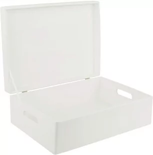 Drewniane pudełko skrzynka z wiekiem i uchwytami, 40x30x14 cm, białe, do decoupage dokumentów zabawek narzędzi - Pudełka i szkatułki - miniaturka - grafika 1