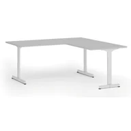 Biurka - Biurko PRIMO BETA L, 1800 x 1800 mm, podstawa białaszary, szary - miniaturka - grafika 1