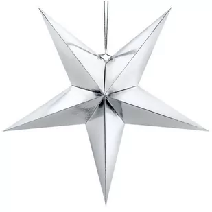 PartyDeco Gwiazda papierowa, 70cm, srebrny GWP1-70-018M - Gadżety na imprezę - miniaturka - grafika 1