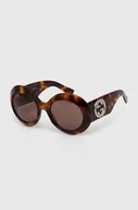 Okulary przeciwsłoneczne - Gucci okulary przeciwsłoneczne damskie kolor brązowy - miniaturka - grafika 1