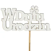 Dekoracje i nakrycia stołu na imprezę - Topper W DNIU URODZIN - miniaturka - grafika 1