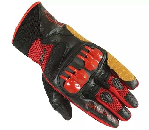 Nazran RX-3 2.0 rękawice motocyklowe, na lato, z atestem CE, czarno-czerwone, rozmiar M