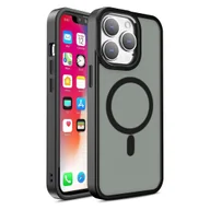 Etui i futerały do telefonów - Magnetyczne etui z MagSafe do iPhone 15 otworki pod smycz czarne HURTEL - miniaturka - grafika 1