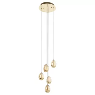 Schuller Valencia Złota lampa wisząca LED ROCIO, 5-pkt. - Lampy sufitowe - miniaturka - grafika 3