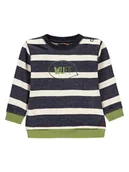 Bluzy dla chłopców - Chłopięca bluza nierozpinana granatowa w paski Kanz r.68 - miniaturka - grafika 1