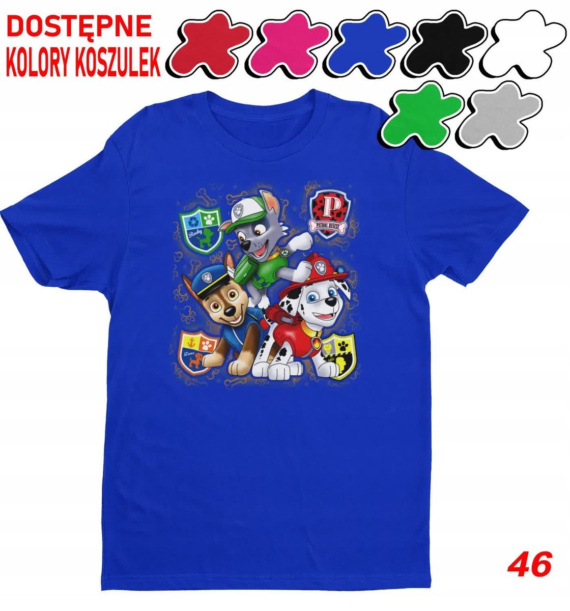 Dziecięca Koszulka Z Nadrukiem Psi Patrol Duży Wybór -L 146-152