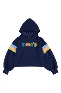 Bluzy damskie - Levi's Levi's Bluza dziecięca kolor granatowy z kapturem gładka - grafika 1