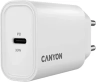 Ładowarki samochodowe - CANYON charger OnCharge 30CL Max Power 30W 1xPD EU White - miniaturka - grafika 1