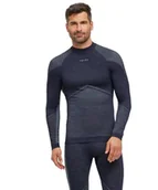Koszulki sportowe męskie - FALKE Mężczyźni Warstwa podstawowa (góra) Wool-Tech Round Neck M L/S SH Wełna Materiał funkcjonalny szybkoschnące ciepłe 1 Sztuka, Niebieski (Space Blue 6116) - Trend, S - miniaturka - grafika 1