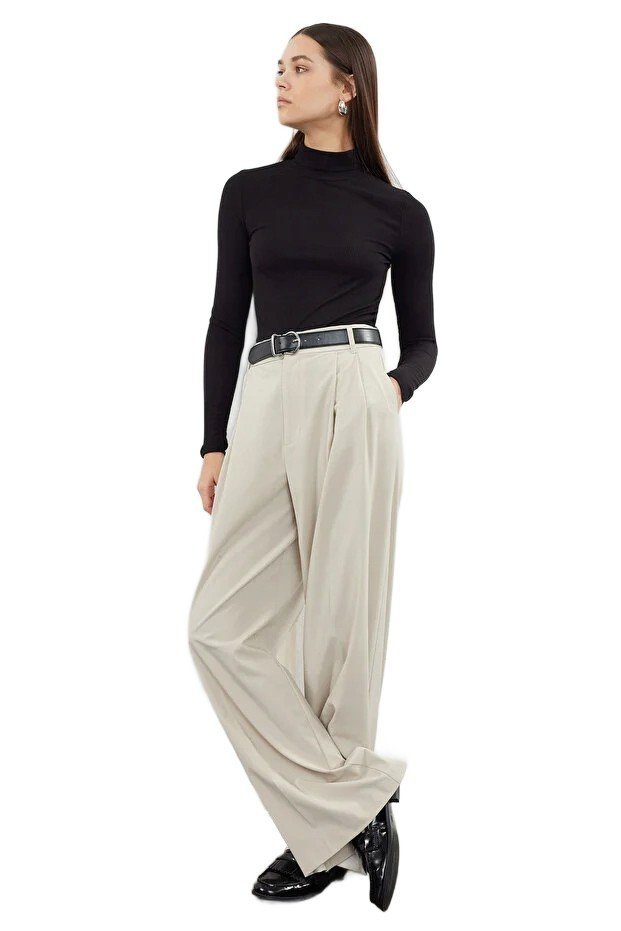 TRENDYOL CZARNY DOPASOWANY SWETER Z GOLFEM DAMSKI S 5EA*