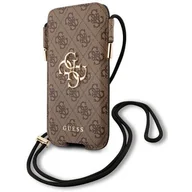 Etui i futerały do telefonów - Guess 4G Big Metal Logo Pouch - Torebka na telefon S/M max 6.1" brązowy - miniaturka - grafika 1