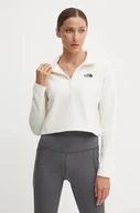 Bluzy damskie - The North Face bluza sportowa 100 Glacier Cropped kolor beżowy gładka NF0A855N4HP1 - miniaturka - grafika 1