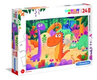 Puzzle - Clementoni Puzzle 24 elementy Maxi Super Kolor - Jurajscy Przyjaciele - miniaturka - grafika 1