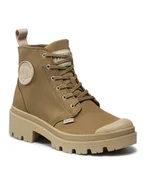 Botki damskie - Palladium Trapery Pallabase Twill 96907-204-M Zielony - miniaturka - grafika 1