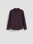 Koszule męskie - Reserved - Koszula slim fit z bawełną - fioletowy - miniaturka - grafika 1