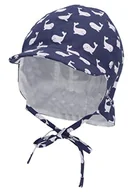 Czapki damskie - Sterntaler Unisex dziecięca czapka z daszkiem ochrona karku wieloryb czapka dziecięca, niebieski, 43 - miniaturka - grafika 1