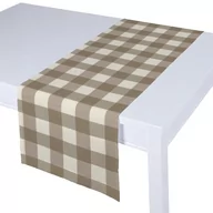 Obrusy i serwetki - Dekoria Bieżnik prostokątny beżowo biała krata 5,5x5,5cm) 40x130 cm Quadro 410-136-08 - miniaturka - grafika 1