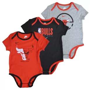 Body dla niemowląt  dziecięce Nike NBA Chicago Bulls 3PAK - EZ2N1BBMK-BUL-0-3 - Body dla niemowląt - miniaturka - grafika 1