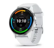 Smartwatch - Garmin Venu 3 010-02784-00 - 45mm - srebrny bezel ze stali nierdzewnej z kopertą w kolorze whitestone i silikonowym paskiem - miniaturka - grafika 1