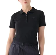 Bluzki damskie - Koszulka damska polo 4F WMM00TPTSF514 - czarna S - miniaturka - grafika 1