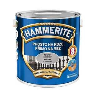 Akzo Nobel Farba Hammerite Prosto Na Rdzę srebrny połysk 2,5l - Emalie - miniaturka - grafika 1