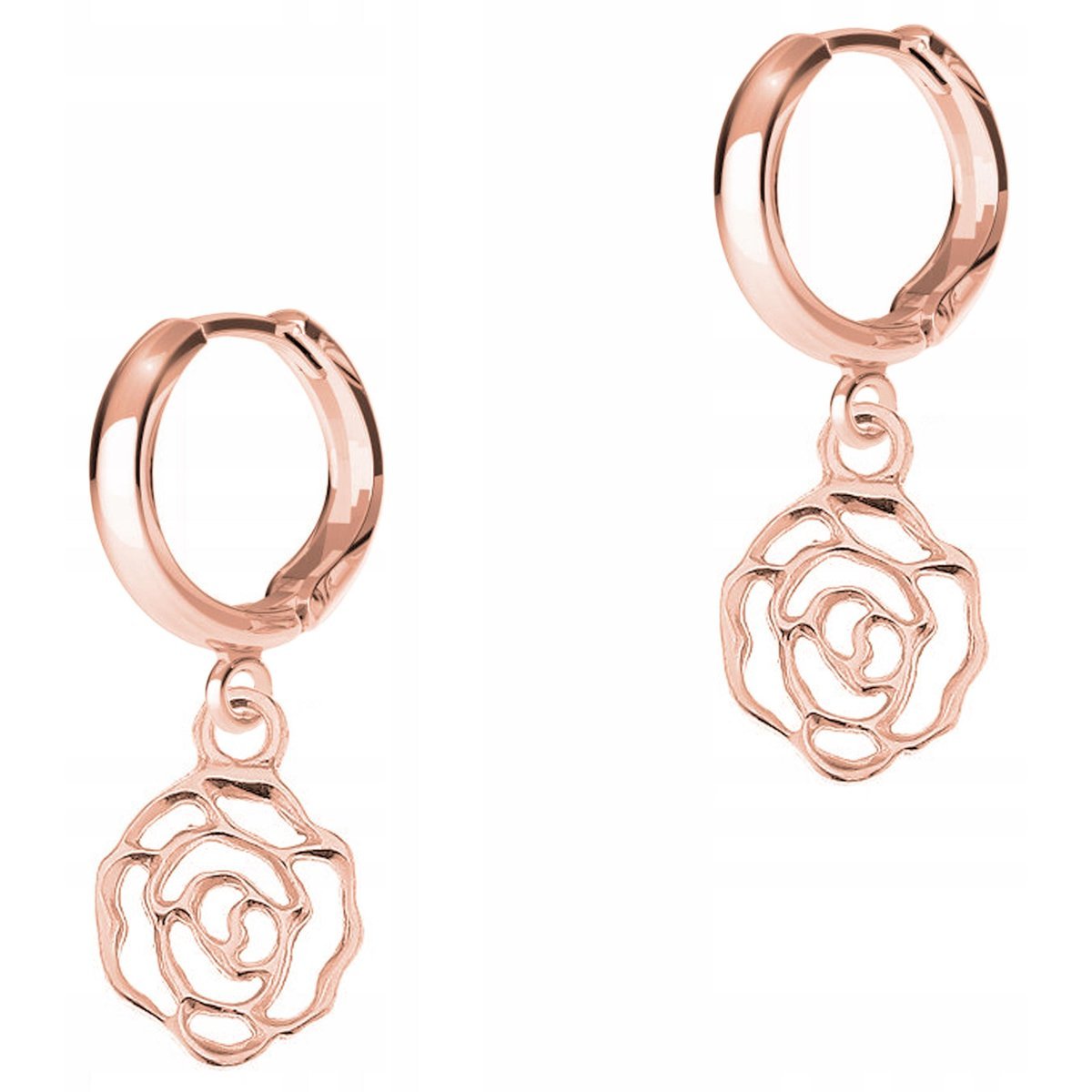 Kolczyki Pozłacane z Kwiatami Różami Róże Kwiatki Tulipan Róża SREBRO 925