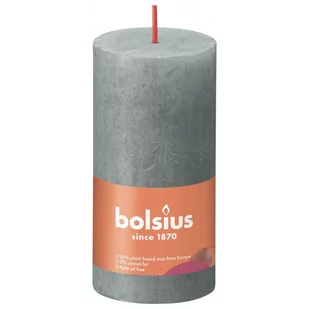 Bolsius Rustykalne świece pieńkowe Shine, 8 szt., 100x50 mm, zielone Sfeerpunt - Świece - miniaturka - grafika 1