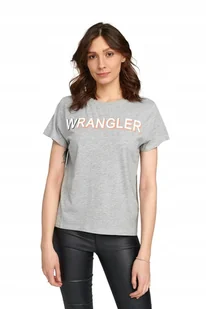 WRANGLER SS TEE MID GREY MEL W7Z1EVX37 XS - Koszulki i topy damskie - miniaturka - grafika 1