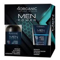 Żele do mycia twarzy - Zestaw 4Organic Men Power, żel do mycia brody i twarzy, 200 ml + nawilżający balsam po goleniu, Sensitive, 150 ml - miniaturka - grafika 1