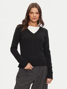 Tommy Hilfiger Sweter WW0WW43505 Czarny Regular Fit - Swetry damskie - miniaturka - grafika 1