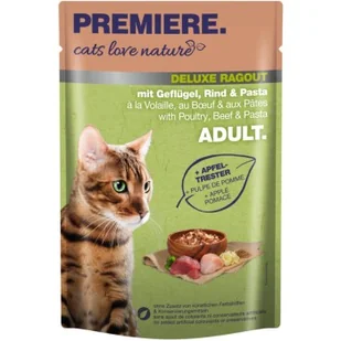 PREMIERE Cats Love Nature Deluxe Ragout z drobiem, wołowiną i makaronem 24x100 g - Mokra karma dla kotów - miniaturka - grafika 1