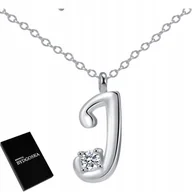 Naszyjniki - NASZYJNIK SREBRNY LITERA J LITERKA IMIĘ INICJAŁY - miniaturka - grafika 1