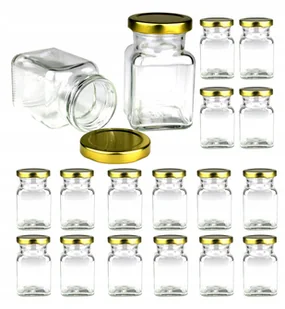 18x pojemniki słoiki słoiczki na przyprawy 150 ml z złotą zakrętką fi 53 - Pojemniki kuchenne - miniaturka - grafika 1