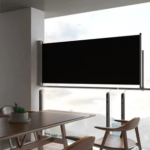 vidaXL Tarasowa, zwijana markiza boczna, 100 x 300 cm, czarna - Markizy - miniaturka - grafika 2