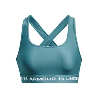 Biustonosze - Damski Stanik sportowy UNDER ARMOUR UA CROSSBACK MID BRA 1361034-433 – Turkusowy - miniaturka - grafika 1