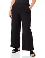 Spodnie damskie - Taifun Damskie spodnie Palazzo, czarne, 40, czarny, 40 - miniaturka - grafika 1