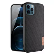 Etui i futerały do telefonów - Dux Ducis Fino etui pokrowiec pokryty nylonowym materiałem iPhone 12 Pro Max czarny - miniaturka - grafika 1