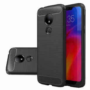 Carbon Case elastyczne etui pokrowiec Motorola Moto G7 Power czarny - Etui i futerały do telefonów - miniaturka - grafika 1