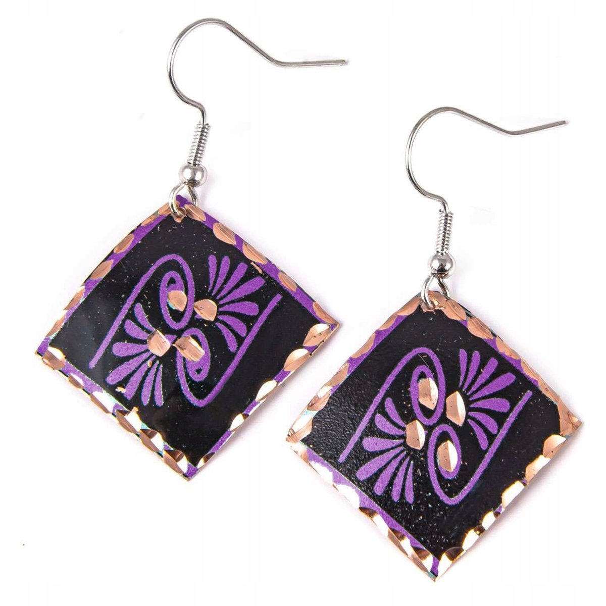 Kolczyki Miedziane Wiszące Klasyczne Orientalne Cudo Biżuteria Dla Kobiety