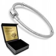 Bransoletki - Bransoletka Srebrna 925 Modułowa Do Charms Zawieszek Dla Kobiety Z Grawerem - miniaturka - grafika 1