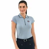 Koszulki jeździeckie - Spooks Koszulka damska OLIVIAH POLO SS22 - dusty blue - miniaturka - grafika 1